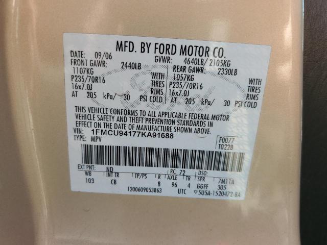 Photo 10 from auction – 2007 FORD ESCAPE LIM with VIN 1FMCU94177KA91688