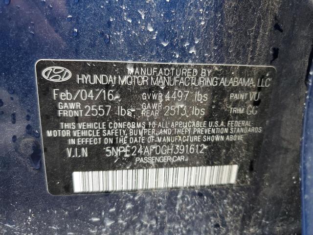 Photo 10 from auction – 2016 HYUNDAI SONATA SE with VIN 5NPE24AF0GH391612