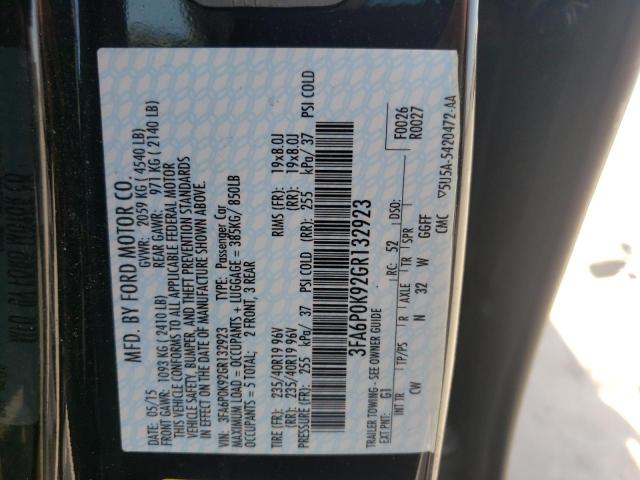Photo 10 from auction – 2016 FORD FUSION TIT with VIN 3FA6P0K92GR132923