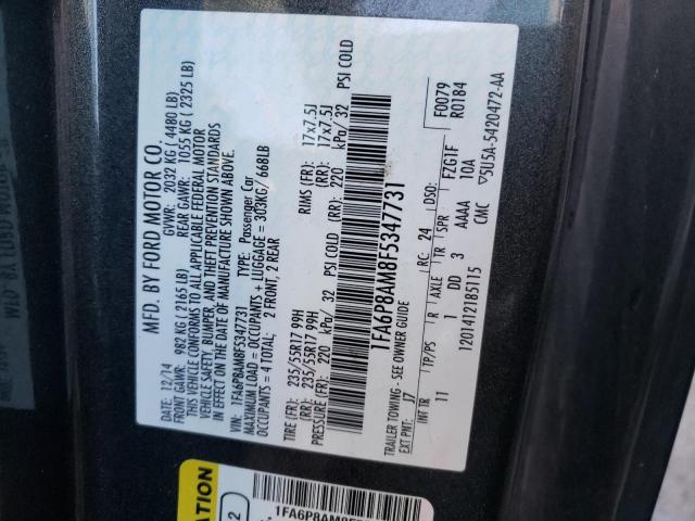 Photo 10 from auction – 2015 FORD MUSTANG with VIN 1FA6P8AM8F5347731