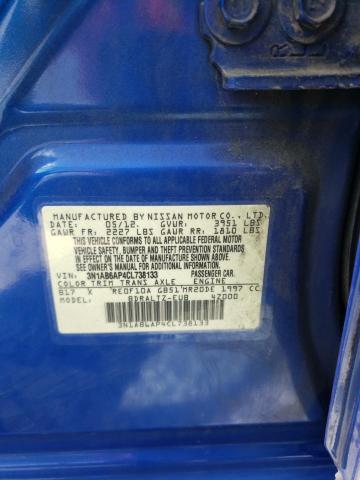 Photo 10 from auction – 2012 NISSAN SENTRA 2.0 with VIN 3N1AB6AP4CL738133