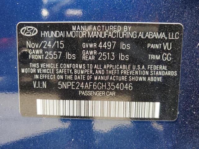 Photo 10 from auction – 2016 HYUNDAI SONATA SE with VIN 5NPE24AF6GH354046