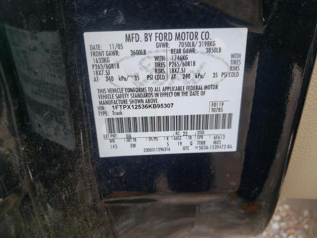 Photo 10 from auction – 2006 FORD F150 with VIN 1FTPX12536KB95307