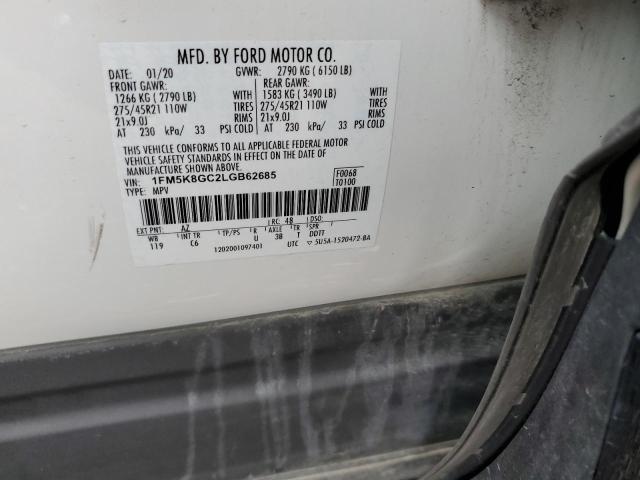 Photo 10 from auction – 2020 FORD EXPLORER S with VIN 1FM5K8GC2LGB62685
