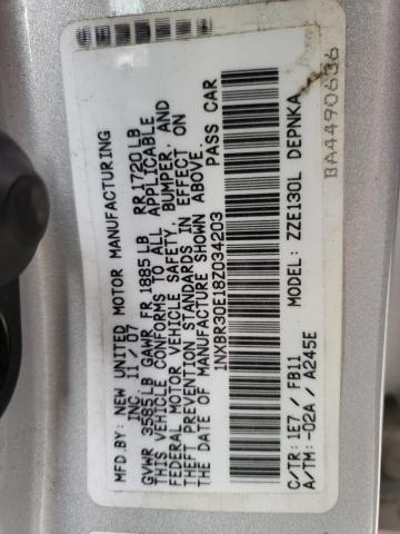 Photo 10 from auction – 2008 TOYOTA COROLLA CE with VIN 1NXBR30E18Z034203
