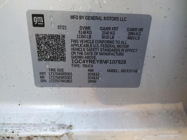 Photo 10 from auction – 2022 CHEVROLET SILVERADO with VIN 1GC4YREY8NF107928