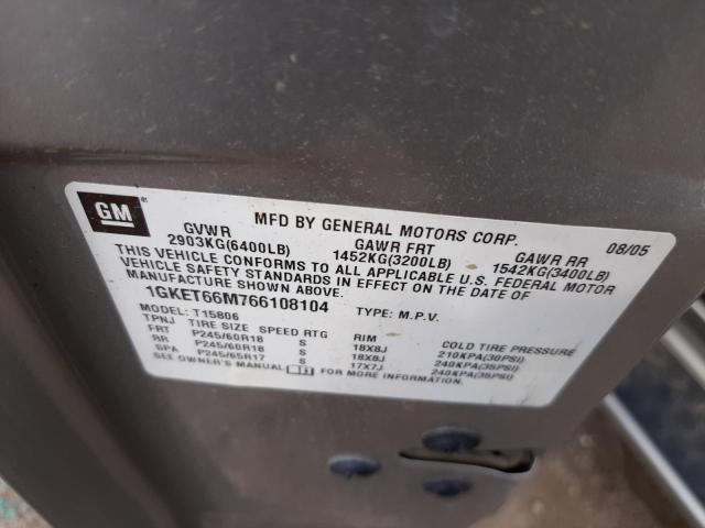 Photo 10 from auction – 2006 GMC ENVOY DENA with VIN 1GKET66M766108104