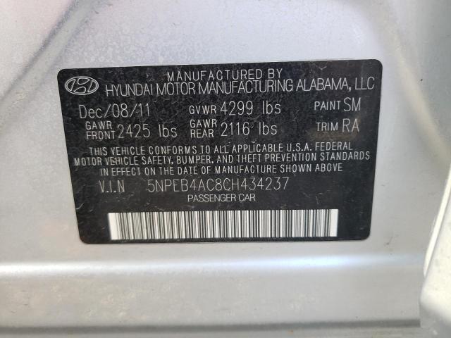 Photo 10 from auction – 2012 HYUNDAI SONATA GLS with VIN 5NPEB4AC8CH434237