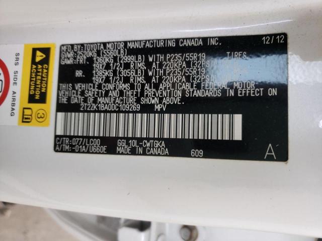 Photo 10 from auction – 2013 LEXUS RX 350 with VIN 2T2ZK1BA0DC109269