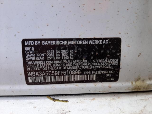 Photo 10 from auction – 2015 BMW 328 I with VIN WBA3A5C59FF610898