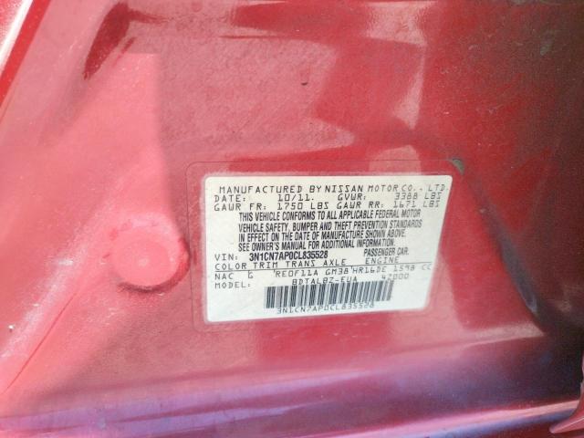 Photo 10 from auction – 2012 NISSAN VERSA S with VIN 3N1CN7AP0CL835528
