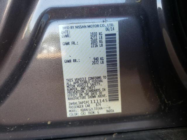 Photo 10 from auction – 2015 NISSAN ALTIMA 2.5 with VIN 1N4AL3AP1FC111145