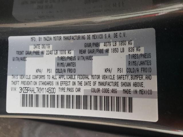Photo 10 from auction – 2019 MAZDA 3 SELECT with VIN 3MZBPAAL7KM114500
