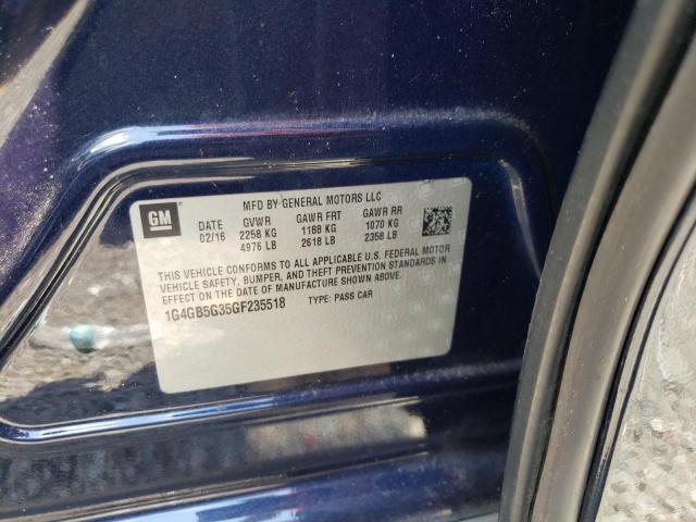 Photo 10 from auction – 2016 BUICK LACROSSE with VIN 1G4GB5G35GF235518