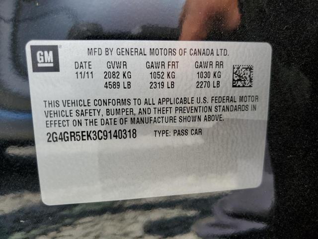 Photo 10 from auction – 2012 BUICK REGAL with VIN 2G4GR5EK3C9140318