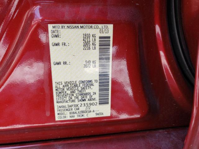 Photo 10 from auction – 2013 NISSAN ALTIMA 2.5 with VIN 1N4AL3AP3DC235902