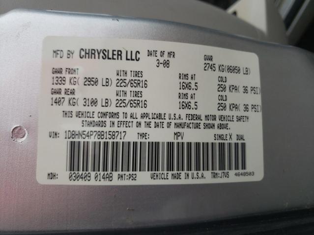 Photo 10 from auction – 2008 DODGE GRAND CARA with VIN 1D8HN54P78B158717