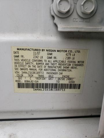 Photo 10 from auction – 2008 NISSAN ALTIMA 2.5 with VIN 1N4AL21E18C169753