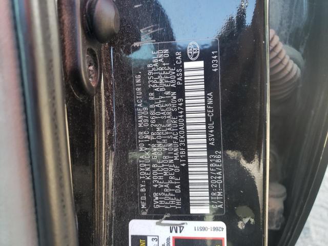 Photo 10 from auction – 2010 TOYOTA CAMRY BASE with VIN 4T1BF3EK0AU044749