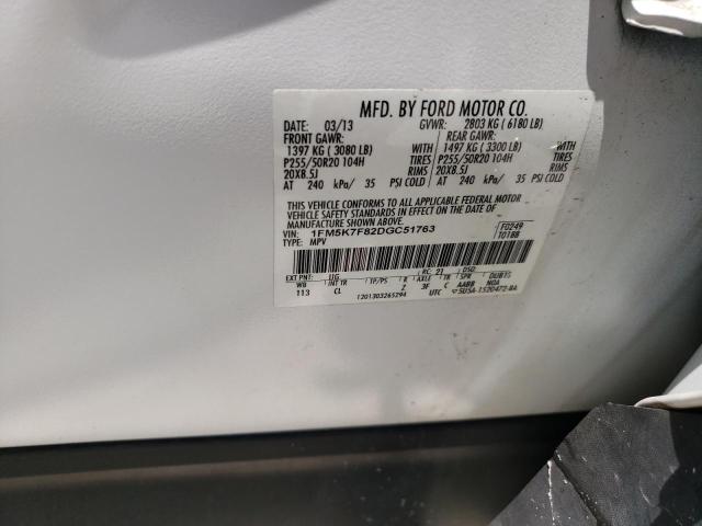 Photo 10 from auction – 2013 FORD EXPLORER L with VIN 1FM5K7F82DGC51763