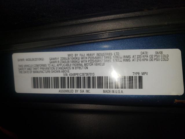 Photo 10 from auction – 2008 SUBARU OUTBACK 2. with VIN 4S4BP61C287367013