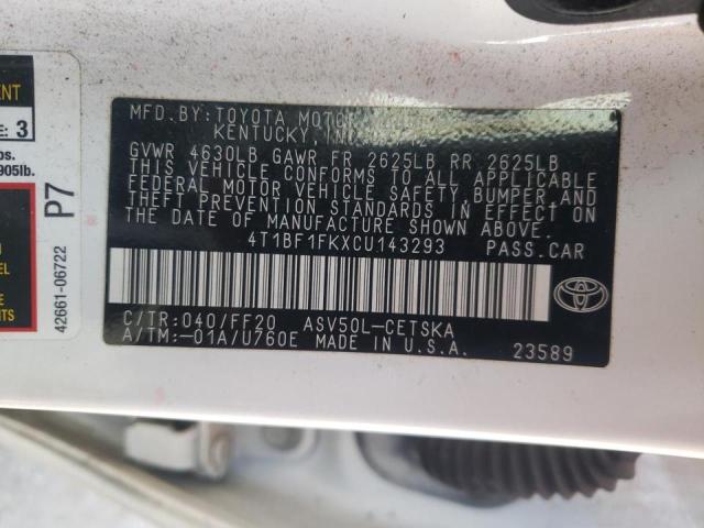Photo 10 from auction – 2012 TOYOTA CAMRY BASE with VIN 4T1BF1FKXCU143293
