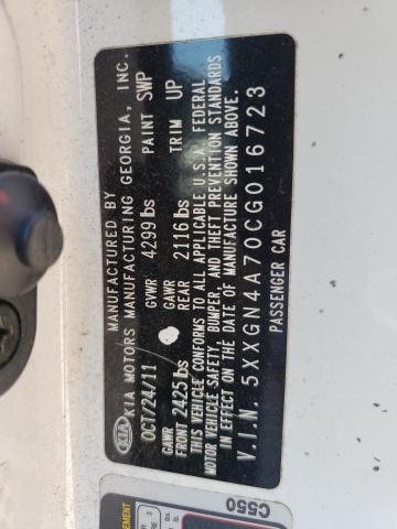 Photo 10 from auction – 2012 KIA OPTIMA EX with VIN 5XXGN4A70CG016723