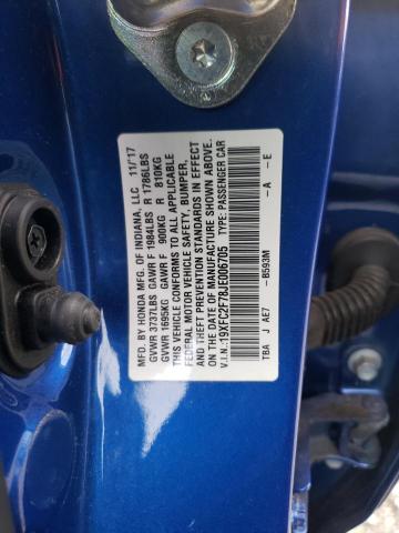 Photo 10 from auction – 2018 HONDA CIVIC EX with VIN 19XFC2F78JE006705