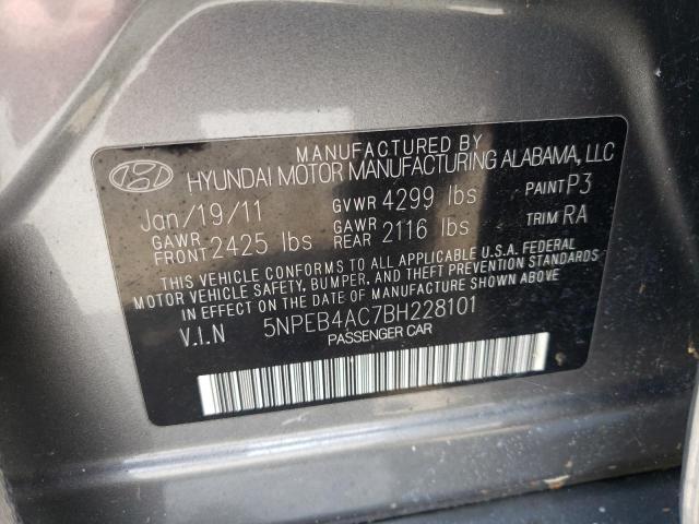 Photo 10 from auction – 2011 HYUNDAI SONATA GLS with VIN 5NPEB4AC7BH228101
