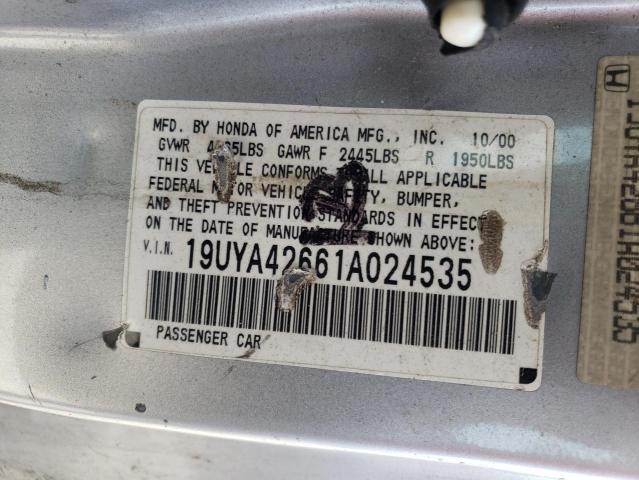 Photo 10 from auction – 2001 ACURA 3.2CL with VIN 19UYA42661A024535