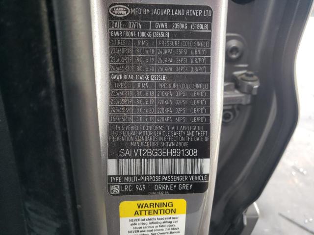 Photo 10 from auction – 2014 LAND ROVER RANGE ROVE with VIN SALVT2BG3EH891308