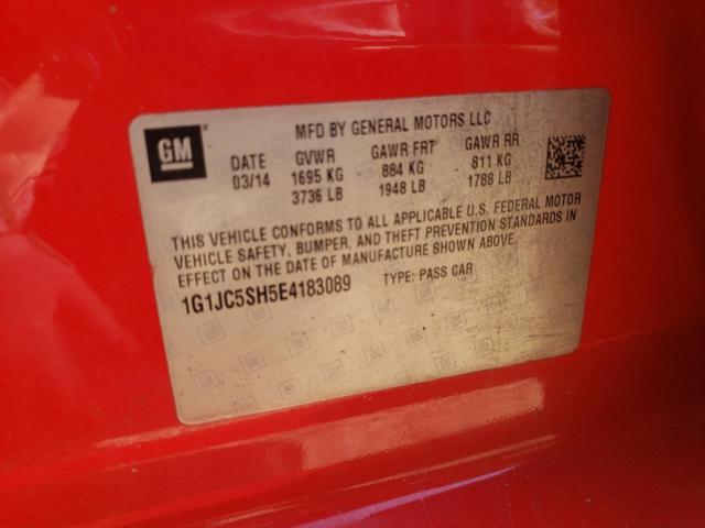 Photo 10 from auction – 2014 CHEVROLET SONIC LT with VIN 1G1JC5SH5E4183089