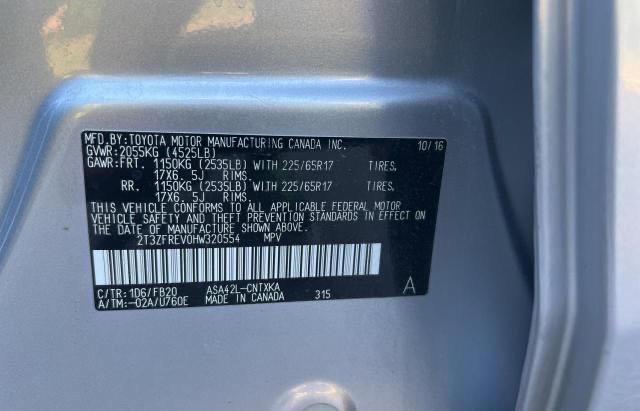 Photo 10 from auction – 2017 TOYOTA RAV4 LE with VIN 2T3ZFREV0HW320554