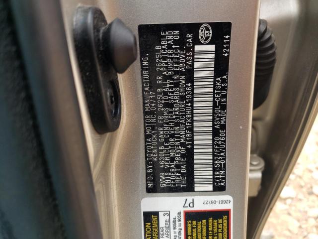 Photo 10 from auction – 2017 TOYOTA CAMRY LE with VIN 4T1BF1FK8HU419364