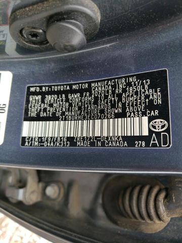 Photo 10 from auction – 2014 TOYOTA COROLLA L with VIN 2T1BURHE3EC070266