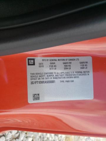 Photo 10 from auction – 2010 CHEVROLET CAMARO SS with VIN 2G1FT1EWXA9200081
