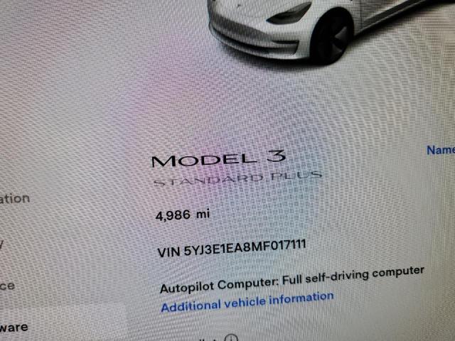 Photo 8 from auction – 2021 TESLA MODEL 3 with VIN 5YJ3E1EA8MF017111