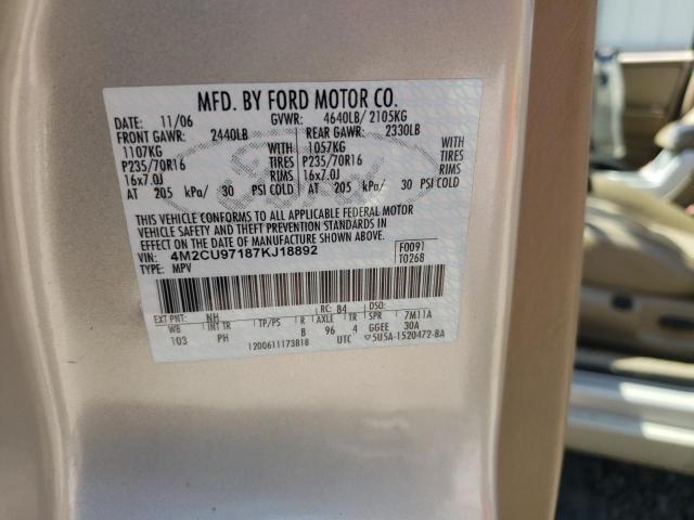 Photo 10 from auction – 2007 MERCURY MARINER PR with VIN 4M2CU97187KJ18892