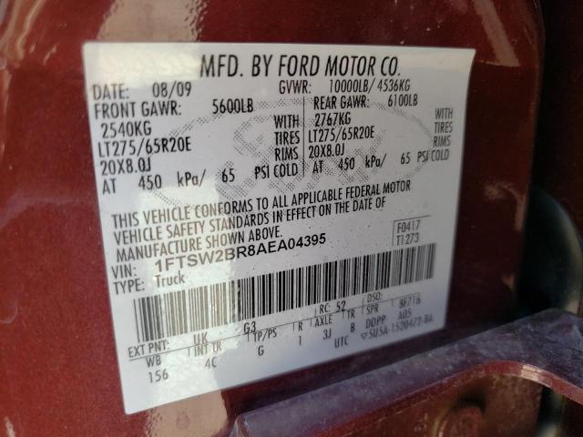 Photo 10 from auction – 2010 FORD F250 SUPER with VIN 1FTSW2BR8AEA04395