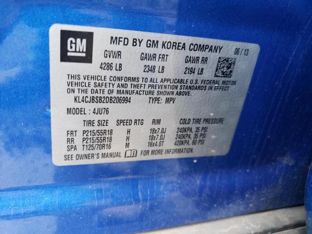 Photo 10 from auction – 2013 BUICK ENCORE CON with VIN KL4CJBSB2DB206994