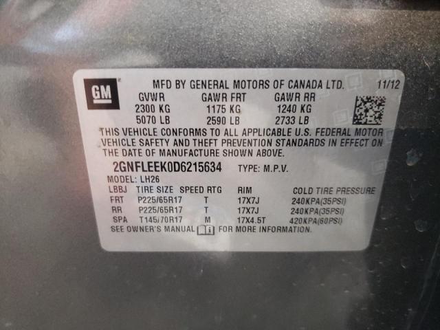 Photo 10 from auction – 2013 CHEVROLET EQUINOX LT with VIN 2GNFLEEK0D6215634