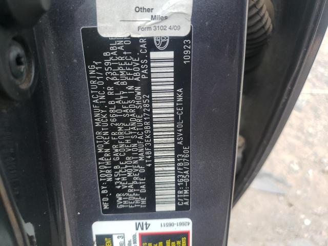 Photo 10 from auction – 2011 TOYOTA CAMRY BASE with VIN 4T4BF3EK9BR172852
