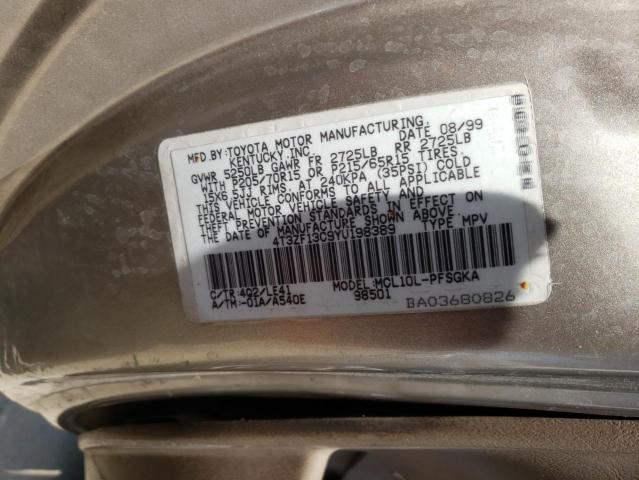 Photo 10 from auction – 2000 TOYOTA SIENNA LE with VIN 4T3ZF13C9YU198389