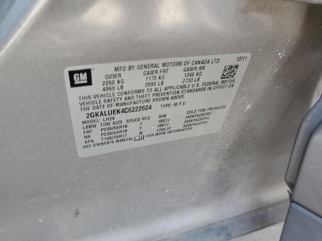 Photo 10 from auction – 2012 GMC TERRAIN SL with VIN 2GKALUEK4C6222604
