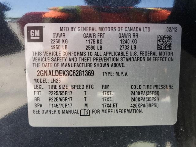 Photo 10 from auction – 2012 CHEVROLET EQUINOX LT with VIN 2GNALDEK3C6281369