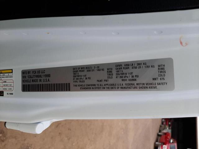 Photo 10 from auction – 2022 JEEP GLADIATOR with VIN 1C6JJTFM6NL119990