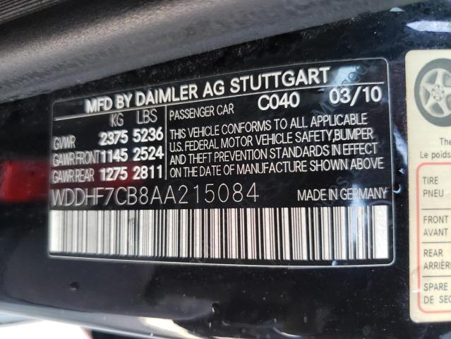Photo 10 from auction – 2010 MERCEDES-BENZ E 550 with VIN WDDHF7CB8AA215084