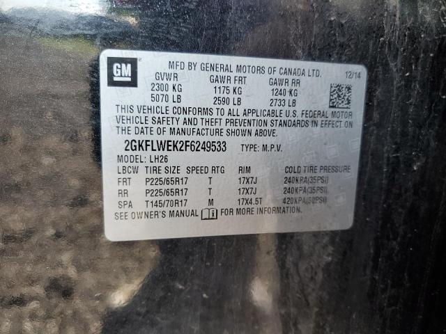 Photo 10 from auction – 2015 GMC TERRAIN SL with VIN 2GKFLWEK2F6249533