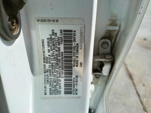 Photo 10 from auction – 2003 TOYOTA COROLLA MA with VIN 2T1KY38E83C042459