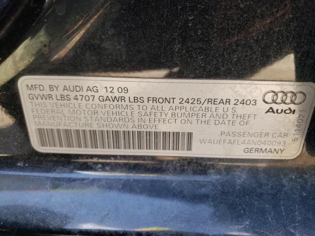 Photo 10 from auction – 2010 AUDI A4 PREMIUM with VIN WAUEFAFL4AN040093